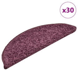 Tapetes de escada 30 peças 56x17x3 cm roxo escuro semicircular