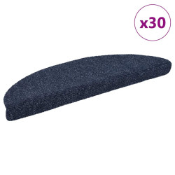 Tapetes de escada autoadesivos 30 peças 56x17x3 cm azul meia-lua