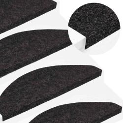 Tapetes de escada adesivos 30 pcs 65x22,5x3,5 cm antracite