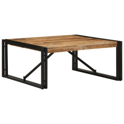 Mesa de centro 80x80x35 cm madeira de mangueira áspera maciça