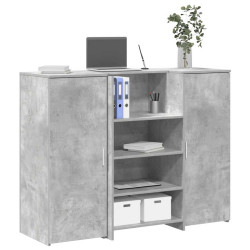 Balcão de recepção 135x50x103,5 cm madeira cinza cimento