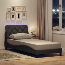Estrutura de cama com LED sem colchão 80x200 cm tecido