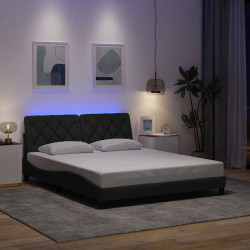 Estrutura de cama com LED sem colchão 160x200 cm tecido