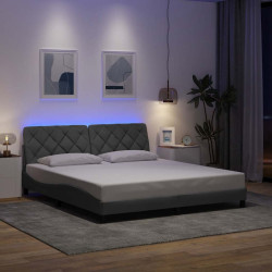 Estrutura de cama com LED sem colchão 180x200 cm tecido