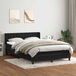 Cama com molas/colchão 160x210 cm veludo preto