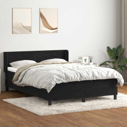 Cama com molas/colchão 160x210 cm veludo preto
