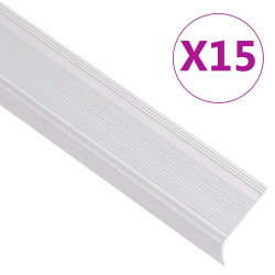 Perfis de escada em forma de l 15 pcs 90 cm alumínio prateado