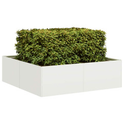 Vaso/floreira 100x100x30 cm aço branco