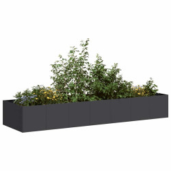 Vaso/floreira 280x80x40 cm aço preto