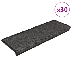 Tapetes escada adesivos aspeto sisal 30pcs 65x21x4 cm antracite