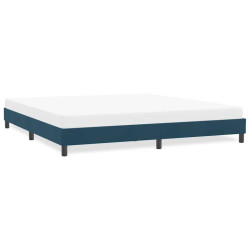 Estrutura de cama sem colchão 180x220 cm veludo azul-escuro