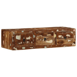 Armário de TV para parede 100x32x25cm madeira recuperada maciça