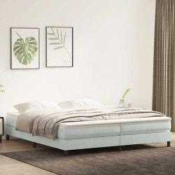 Cama com molas sem colchão cinzento-claro 200x220 cm veludo