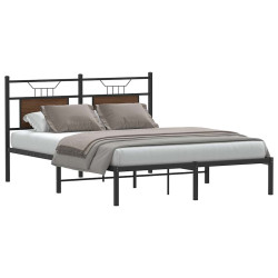 Estrutura cama s/ colchão derivados madeira carvalho castanho