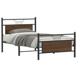 Estrutura cama s/ colchão derivados madeira carvalho castanho