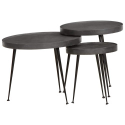 Mesas de centro 3 pcs derivados de madeira preto