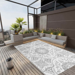 Tapete de exterior 190x290 cm arakil PP cinzento-claro