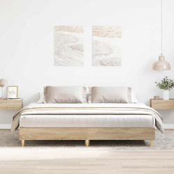 Estrutura cama s/ colchão derivados de madeira carvalho sonoma
