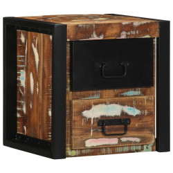 Mesa de cabeceira multicor 40x35x40cm madeira maciça recuperada