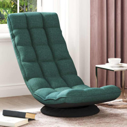 Cadeira de piso giratória 70x51x79 cm tecido verde-escuro