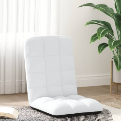 Cadeira de piso dobrável 71x51x62 cm tecido branco