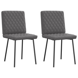 Cadeiras de jantar 2 pcs couro artificial cinzento