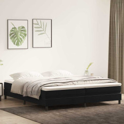 Cama com molas sem colchão 200x210 cm veludo preto