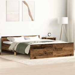 Estrutura de cama sem colchão 135x190 cm madeira velha