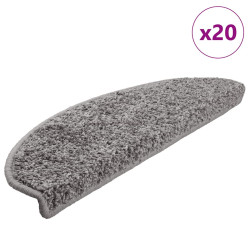 Tapetes de escada 20 peças 65x21x4 cm cinza semicircular grande
