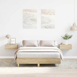 Estrutura de cama sem colchão 140x190 cm carvalho sonoma