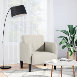 Poltrona com apoio de braços 54 cm veludo creme