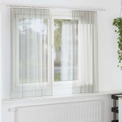 Cortinas de voile com bolsos para varão 2 pcs cinzento-claro