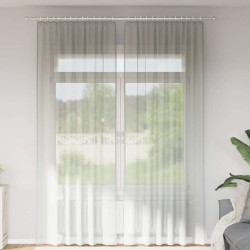 Cortinas de voile com bolsos para varão 2 pcs cinzento-claro
