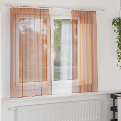 Cortinas de voile com bolsos para varão 2 pcs terracota