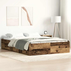 Estrutura de cama sem colchão 120x200cm madeira velha
