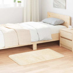 Tapete shaggy de pelo alto navarra 60x100 cm poliéster creme