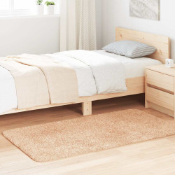 Tapete shaggy de pelo alto navarra 80x150 cm poliéster bege