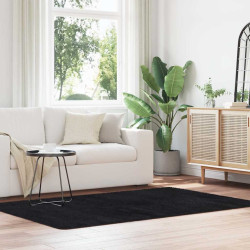 Tapete shaggy de pelo alto navarra 130x200 cm poliéster preto