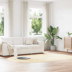 Tapete shaggy de pelo alto navarra 300x200 cm poliéster creme