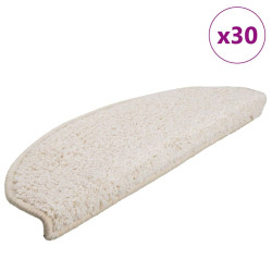 Tapetes de escada 30 peças 65x21x4 cm branco semicircular grande