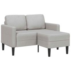 Sofá 2 lugares com chaise em l 125 cm tecido cinzento nublado