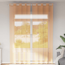 Cortinas de voile com ilhós 2 pcs laranja 140x260 cm