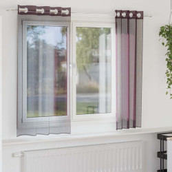 Cortinas de voile com ilhós 2 pcs roxo 140x175 cm