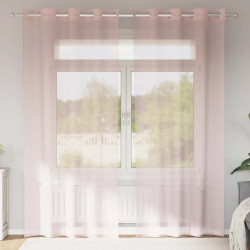 Cortinas de voile com ilhós 2 pcs rosa-claro 140x225 cm