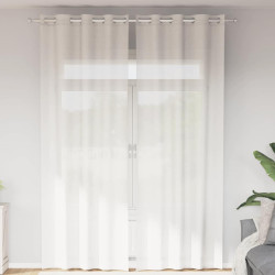 Cortinas de voile com ilhós 2 pcs branco
