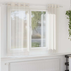 Cortinas de voile com ilhós 2 pcs creme 140x175 cm
