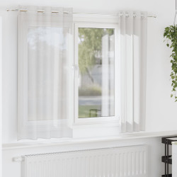 Cortinas de voile com ilhós 2 pcs branco