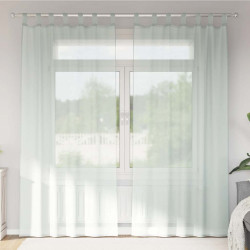 Cortinas de voile com laços 2 pcs cinzento-claro 140x245 cm