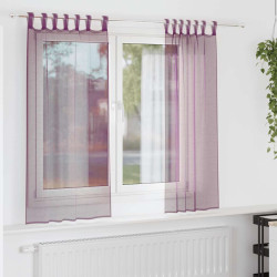 Cortinas de voile com laços 2 pcs roxo 140x175 cm