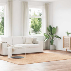Tapete shaggy de pelo alto navarra 200x290 cm poliéster bege